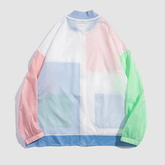 Chaqueta QD a prueba de sol con parches de colores en contraste
