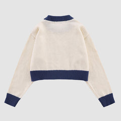 Kurzer Pullover mit Waldfoto-Print