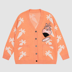 Süßer Cardigan mit Karottenmuster