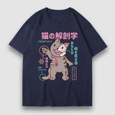 Camiseta con estampado de dibujos animados de gatito