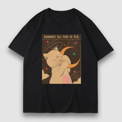 Embrace Moon T-Shirt mit Cartoon-Print