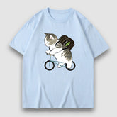 T-Shirt mit süßem Katzen-Cartoon-Print