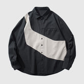 Vintage Kontrast Patchwork Hemden