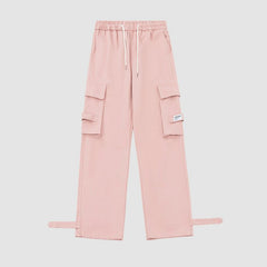 Pantalones cargo sencillos de color sólido