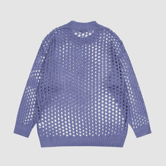 Strickpullover mit Hohlsaum