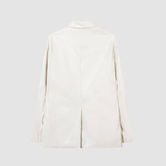 Blazer de piel sintética de cocodrilo