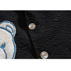 Blazer de patchwork con estampado de oso