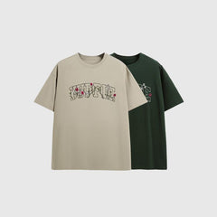 Camiseta con diseño bordado de flores