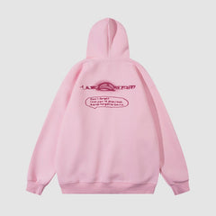 Sudadera con capucha con estampado de letras y personajes de línea