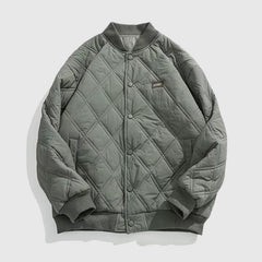 Baseballjacke im Vintage-Stil mit Rautenmuster