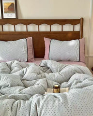 Camille French Polka Dot Bedding Set - Gray Dots