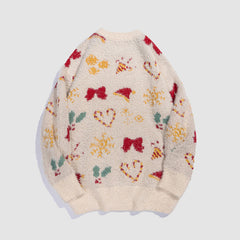 Pullover mit Weihnachtsmützen-Muster