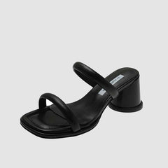 Retro-Sandalen im französischen Stil mit klobigem Absatz