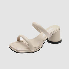 Retro-Sandalen im französischen Stil mit klobigem Absatz