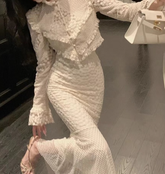 SNOWFLAKE Zweiteiliges Spitzenset in Weiß