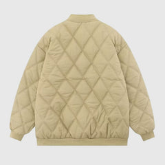 Baseballjacke im Vintage-Stil mit Rautenmuster