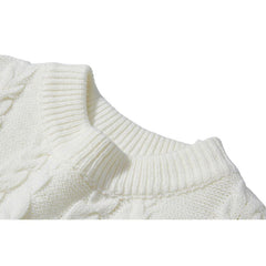 Schlichter einfarbiger Jacquardpullover