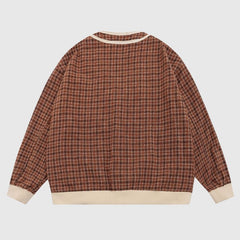 Mäntel mit V-Ausschnitt und karierter Spitzenstickerei