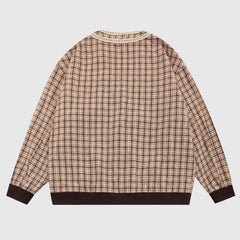 Mäntel mit V-Ausschnitt und karierter Spitzenstickerei