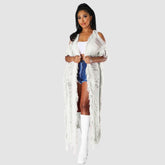 Lange Strickjacken mit Hohlquaste