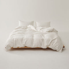 Adeline Pastel Silky TENCEL Bedding Set - White
