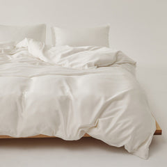 Adeline Pastel Silky TENCEL Bedding Set - White