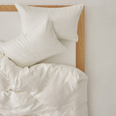 Adeline Pastel Silky TENCEL Bedding Set - White