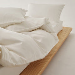 Adeline Pastel Silky TENCEL Bedding Set - White