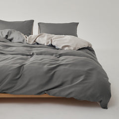 Adeline Pastel Silky TENCEL Bedding Set - Gray