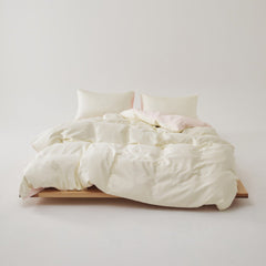 Adeline Pastel Silky TENCEL Bedding Set - Cream