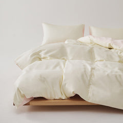 Adeline Pastel Silky TENCEL Bedding Set - Cream