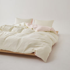 Adeline Pastel Silky TENCEL Bedding Set - Cream
