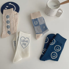 Calcetines azules sonrientes