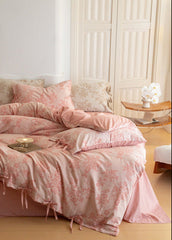 Bonnie Ribbon Bow Tie Floral Bedding Set - Pink