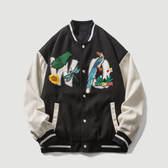 Chaqueta de pana con estampado bordado