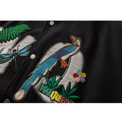 Chaqueta de pana con estampado bordado