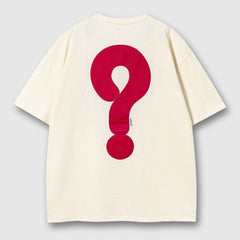 Camiseta con preguntas coloridas