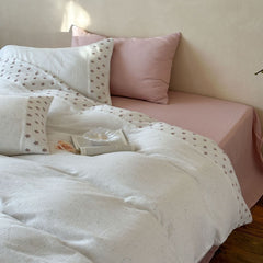 Delilah Floral Double Gauze Bedding Set - White