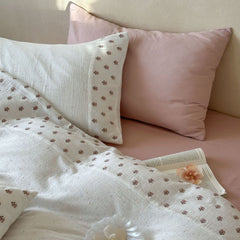 Delilah Floral Double Gauze Bedding Set - White