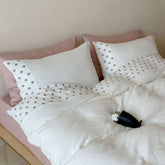 Delilah Floral Double Gauze Bedding Set - White