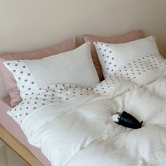 Delilah Floral Double Gauze Bedding Set - White