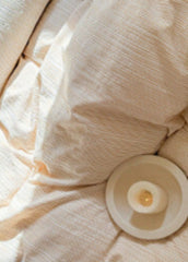 Emma Duo Striped Jacquard Bedding Set - Cream