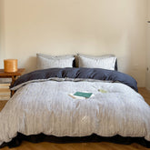 Emma Duo Striped Jacquard Bedding Set - Black