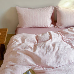 Emma Duo Striped Jacquard Bedding Set - Pink