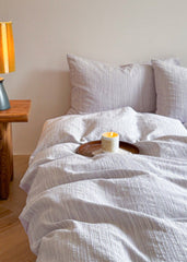 Emma Duo Striped Jacquard Bedding Set - Light Purple