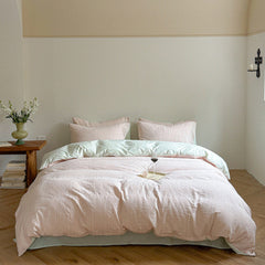 Emma Duo Striped Jacquard Bedding Set - Light Pink