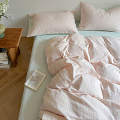 Emma Duo Striped Jacquard Bedding Set - Light Pink