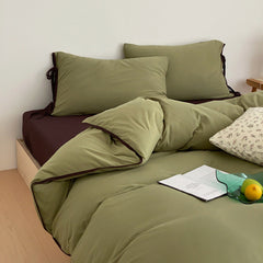 Evangeline Pastel Bow Tie Twill Bedding Set - Green