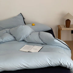 Evangeline Pastel Bow Tie Twill Bedding Set - Blue