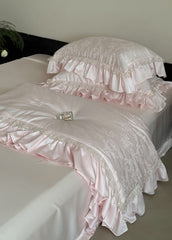 Josette Floral Silky TENCEL Ruffle Bedding Set - Pink